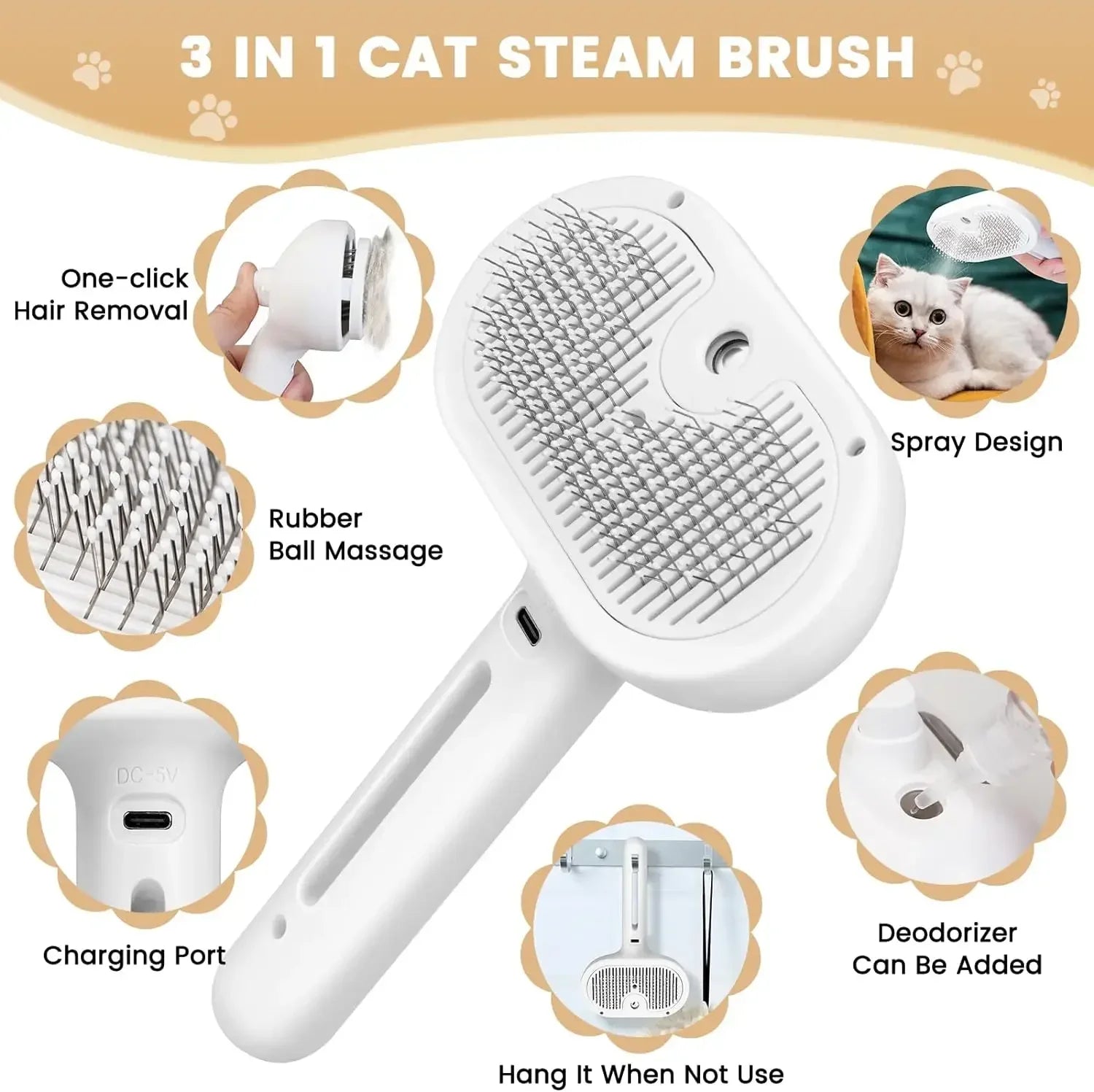 Pet Steam Grooming Comb Zexa store