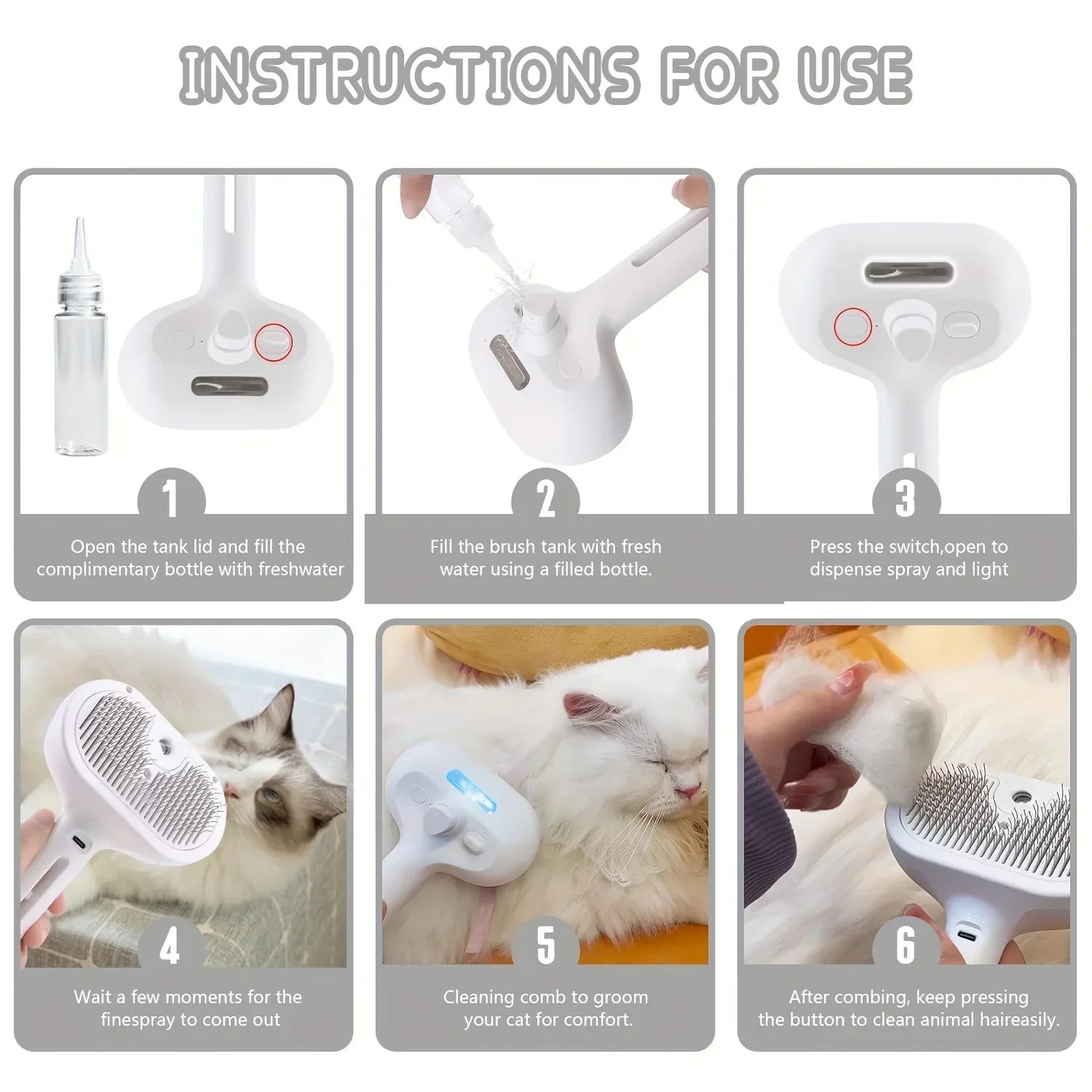 Pet Steam Grooming Comb Zexa store
